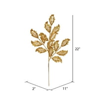 Vickerman 22 Antique Gold Glitter Mistletoe list umjetni božićni sprej. Sadrži sprejeve po paketu