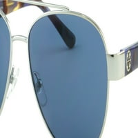 Tory Burch ženske srebrne tone plave kornjače Avijatičarske naočare za sunce - TY6079-327480-57