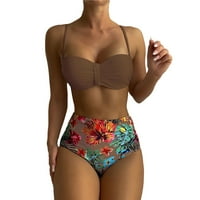 Ženska kupaći kostim kupaćih kupaćih kostimi za kupaći kostim i vike struk cvjetni print Halter kupaći kupaći