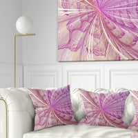 Designart simetrično Svijetloljubičasto Fraktalno cvijeće - jastuk za bacanje cvijeća-18x18