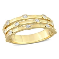 Carat TW stvorio dijamant 18kt žuto zlato Platiran Sterling srebro slaganje prsten