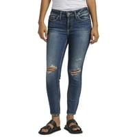 Silver Jeans Co. Ženske Suki uske Crop farmerke srednjeg rasta, veličine struka 24-34