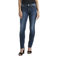 Silver Jeans Co. Ženske Suki traperice s ravnim nogama srednje visine, veličine struka 24-36