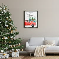 Stupell Industries Spread Cheer kamion Božićni pokloni predstavlja kućne ljubimce grafička Umjetnost sjaj