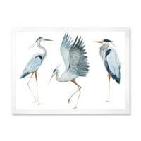 Designart' portret Heron Birds II ' tradicionalni uokvireni umjetnički Print