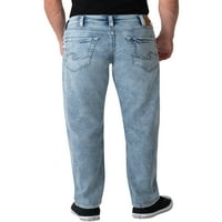 Srebrna Jeans Co. Muška kenaston Slim Fit tanke traperice za noge, u struku 28-40