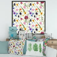 Designart 'colorful Wildflowers Floral Pattern II' tradicionalni uramljeni platneni zidni umjetnički Print