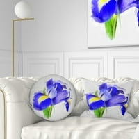 Designart Bloomy plava akvarelna ruža-cvjetni jastuk - 12x20
