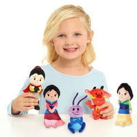 Disney princeza Mulan Mini stilizovani plišani paket od 5 komada, zvanično licencirane dečije igračke za