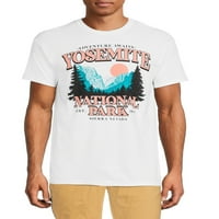 Nacionalni parkovi muške i velike muške grafičke majice Yellowstone & Yosemite kratkih rukava, 2 pakovanja