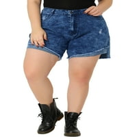 Jedinstvene ponude za žene Plus Size Denim u nevolji Raw Hem Denim šorc