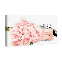 Wynwood Studio Fashion and Glam Wall Art Canvas Prints 'Flowers and Perfume' parfemi - Pink, White