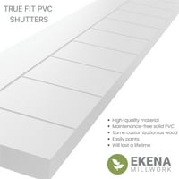 Ekena Millwork 15 W 72 H True Fit PVC horizontalna letvica uokvirena u modernom stilu fiksne kapke za montiranje,