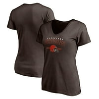 Ženska fanatika marke Brown Cleveland Browns True Pride V-izrez majica