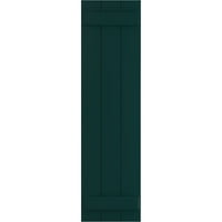 Ekena Millwork 1 8 W 25 H True Fit PVC ploča spojena ploča-N-letve roletne, termo zelena