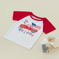 Chollius 4. jula Toddler Kid Boy Girl Dječji majica Majice Kratki rukav USA zastava Tee The Desi Kids Patriotska