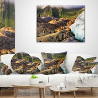 Designart planinarenje u Norveškoj planine - pejzažni štampani jastuk za bacanje - 16x16