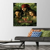 Disney Pirates of the Karipski: prsa mrtvog muškarca - Grupni zidni poster sa drvenim magnetskim okvirom,