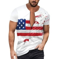 Muške majice Dan nezavisnosti vrhovi ljetna zastava Digitalni 3D štampanje sa zatvaračem majica s kratkim