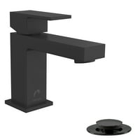 10% štednja Quadratro slavina za kupaonicu s jednom ručkom i instalacijski komplet, mat crna