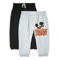 Mickey Mouse Boys Hlače Za Jogger Od Mekog Flisa, 2 Pakovanja, Veličine 4-7