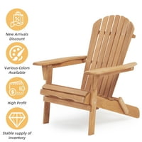 Miniyam sklopivi Adirondack set stolica od 2, vanjska drvena stolica za terasu za Dvorište vrtnog travnjaka,