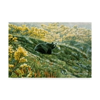 Zaštitni znak likovne umjetnosti 'Grizzly u borovnicama' platnena Umjetnost Rona Parkera
