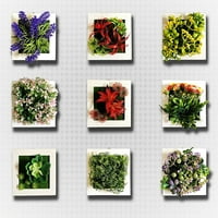 Set zidne montirane umjetnog uređenja biljke za kućni dekor, slučajni stil
