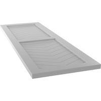 Ekena Millwork 15 W 52 H True Fit PVC dva panela Chevron modernog stila Fiksni nosač roletne, grundirana