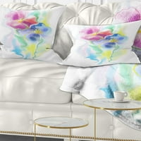 Designart šarena cvjetna akvarelna skica - jastuk za bacanje cvijeća - 16x16