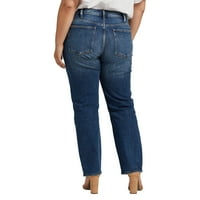 Silver Jeans Co. Plus Size Frisco Traperice S Ravnim Nogama Sa Visokim Usponom Veličine Struka 12-24