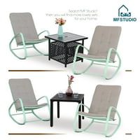 Vanjska stolica za ljuljanje metalna stolica za ljuljanje sa jastukom za vanjski unutarnji balkon, zelena