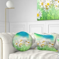 Designart male bijele kamilice u vrtu - cvjetni jastuk-12x20