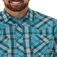 Wrangler muški kratki rukav dva džepna karirana Zapadna košulja