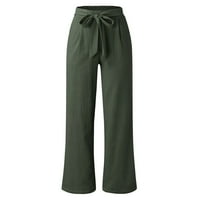 Žene Ležerne prilike, labavi džepovi elastične pojaseve hlače za pantalone za žene za žene Visoke struk žene