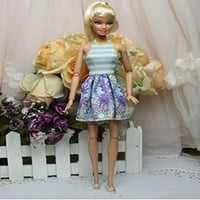 Ručno rađena jednodijelna haljina sa Svijetlozelenom prugom za Barbie lutku