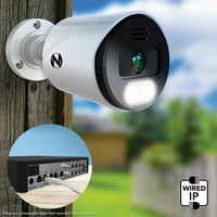 Noćna sova dodajte žičane IP 4k reflektorske kamere sa 2-Smjernim Audio i Audio upozorenjima i sirenom-2-PK-Bijela