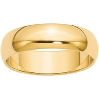 Primal Gold Karat Yellow Gold Poluokrug vjenčani vezan 12.5