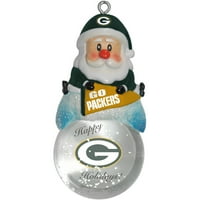 Topperscot by Boelter Brands NFL Santa Snow Globe Ornament, Green Bay Packers