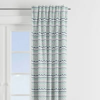 Bacati - Noah Tribal Zavjese Panel Pamuk Percale Tkanine, Mint Navy Garland