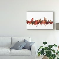 Zaštitni znak likovne umjetnosti 'Kassel Njemačka Skyline Red' platno Art Michael Tompsett