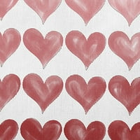 20x20 jednostavno Daisy Valentines obojena srca Poli zatvoreni vanjski jastuk, Crvena Količina 1