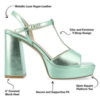 Kolekcija Journee Ženske Parson Metalne Veganske Kožne Sandale Na Platformi