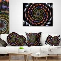 Designart višebojni apstraktni Spiralni cvijet - jastuk za bacanje apstrakta-12x20