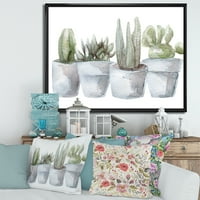 Designart 'sočne i kaktusne Kućne biljke V' seoska kuća uokvirena platnena zidna umjetnička štampa