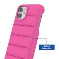 onn. Puffer meka prošivena futrola za telefon za iPhone i iPhone XR-Pink