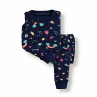 Kpoplk Toddler Djevojka odjeća odjeća set Toddler Girls Boys Baby Soft Pajamas Toddler crtani otisci dugih