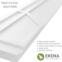 Ekena Millwork 15 W 59 H True Fit PVC Shaker Fiksni nosač roletne, boravak plava