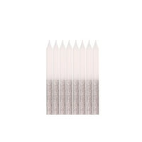 Dallies Silver Glitter Birthday Candles 12ct