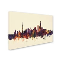 Zaštitni znak likovne umjetnosti' Shanghai China Skyline IV ' platno Art Michael Tompsett